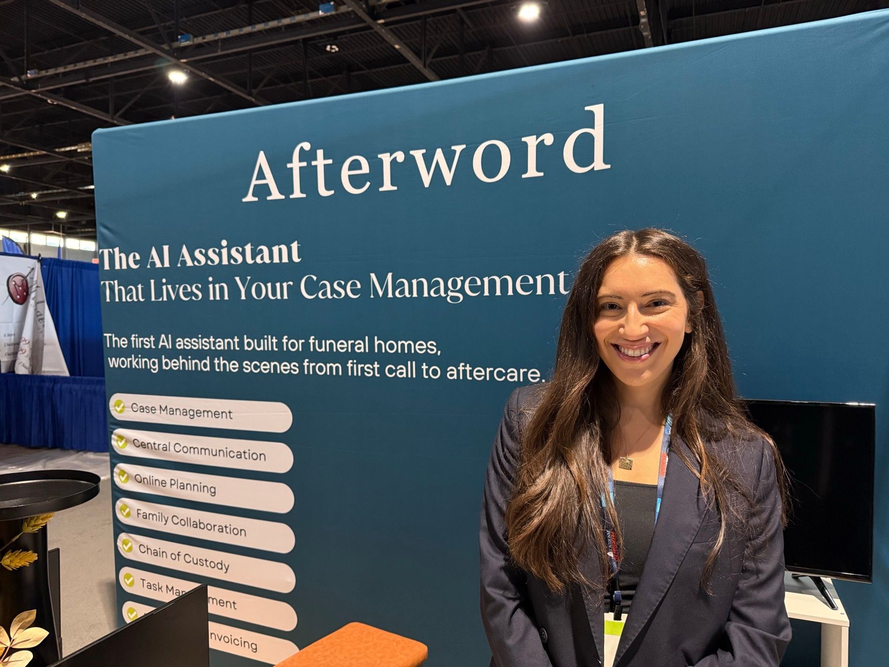 Afterword at a funeral service trade show
